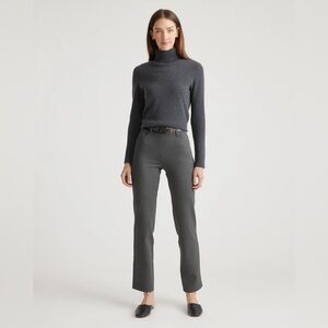 Quince Ultra Stretch Ponte Straight Leg Pants Womens Small Charcoal Gray Yoga
